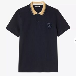 SANDRO
Logo-embroidered organic-cotton polo shirt -M